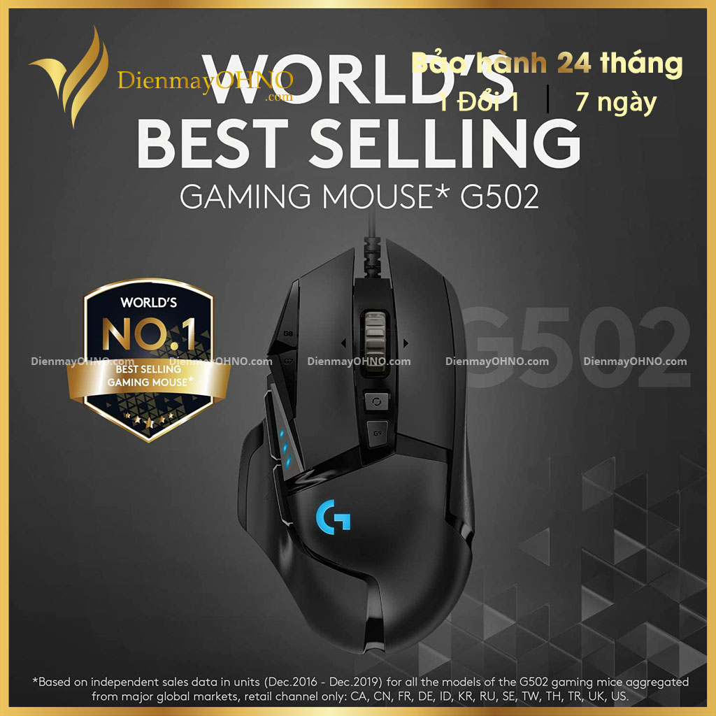Chuột Máy Tính Gaming Có Dây LED Logitech G502 HERO HIGH PERFORMANCE GAMING MOUSE - Con Chuột Máy Vi Tính Chơi Game Gaming Có Dây Đèn LED Cho Laptop PC - Điện Máy OHNO