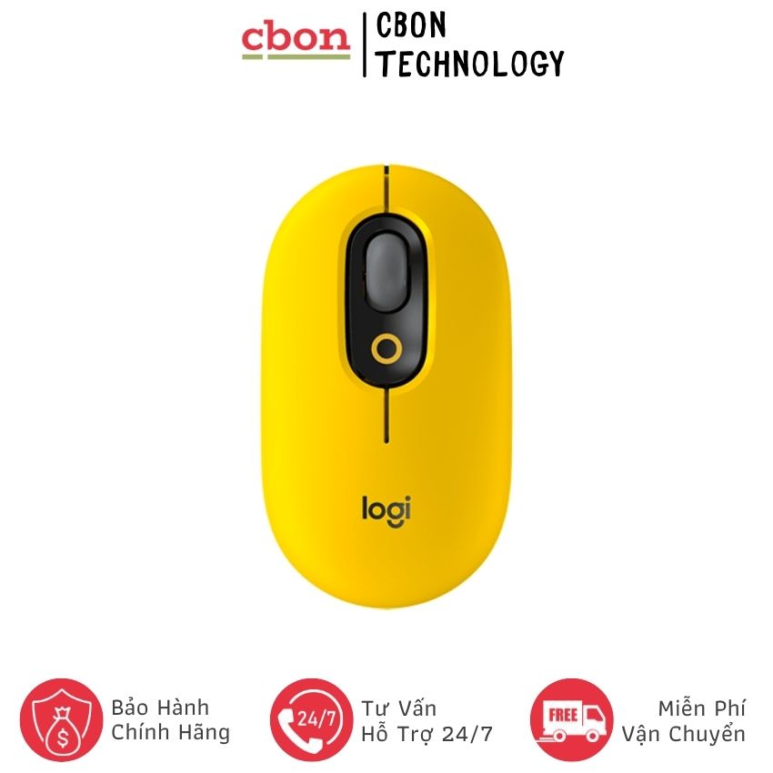 Chuột không dây Logitech POP MOUSE Bluetooth màu vàng -CBon Technology