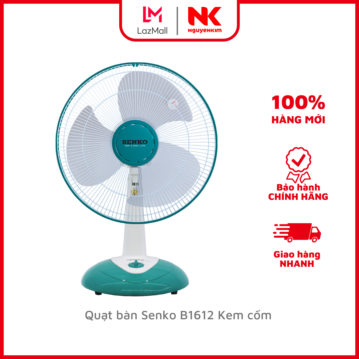 Quạt bàn senko b1612 kem cốm