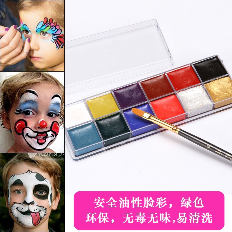 Bảng mầu vẽ cơ thể vẽ mặt halloween 12 mầu sơn dầu