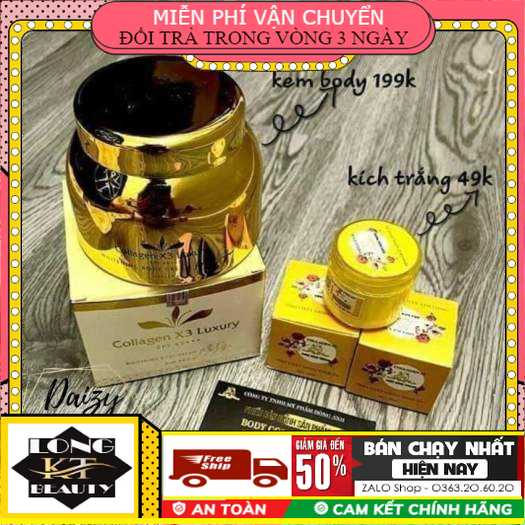 [Chính hãng - Kem body x3 Đông ]Combo2 sản phẩm trắng da kem Body luxury Collagen X3 + Kích Trắng Đông Anh Chính hãng