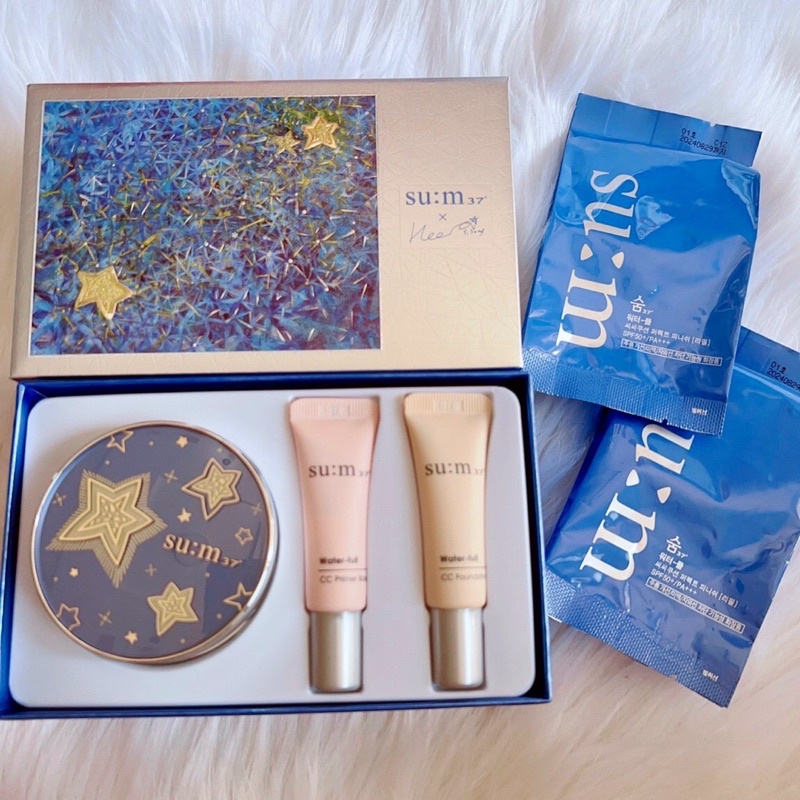 Bộ cushion phấn nước sum xanh cho lớp nền mỏng mịn kiềm dầu - Waterfull CC Cushion Perfect Finish Special tặng kèm 2 lõi