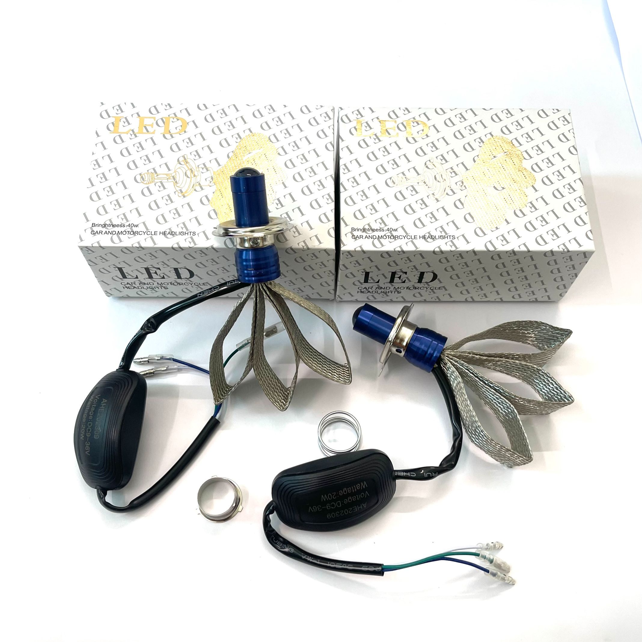 Đèn pha LED bi cầu CYT đuôi công tản nhiệt CYT Ánh sáng cos vàng pha trắng chân M5