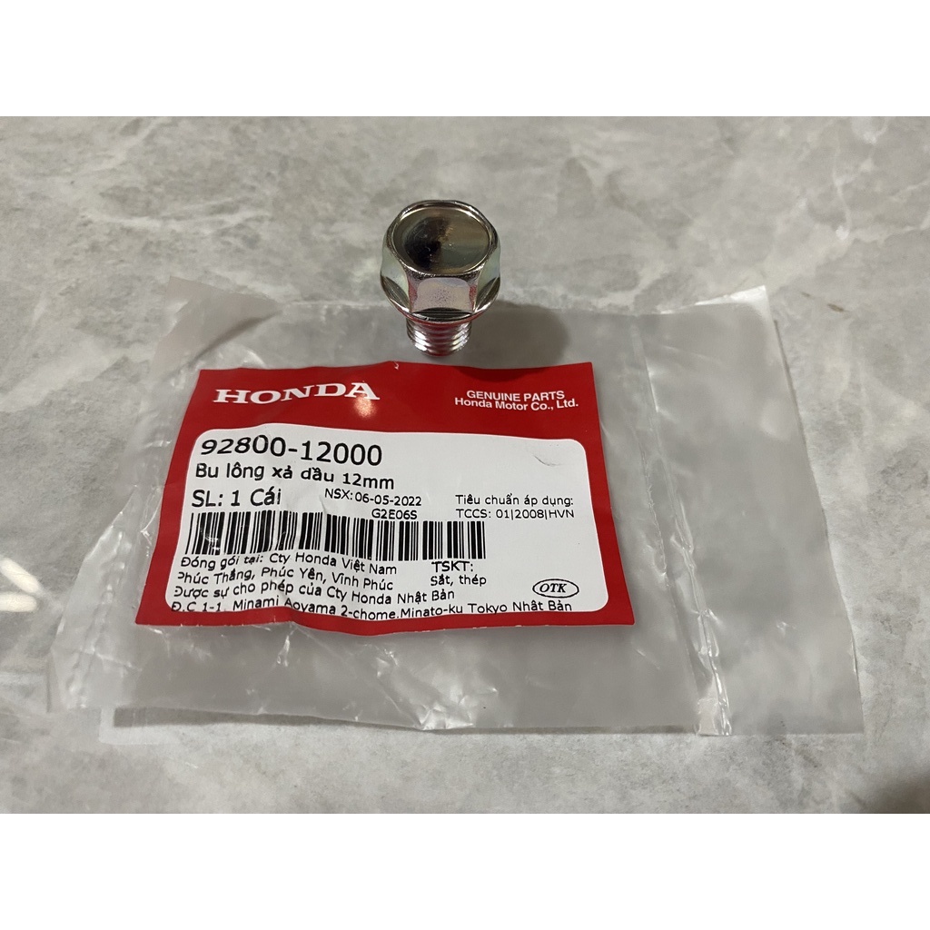 Bu lông xả dầu - ốc rốn dầu 12mm.