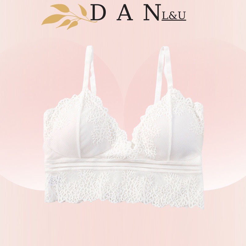 Áo ngực ren hai dây độn mút mỏng 2 quây gợi cảm dan l&u a821