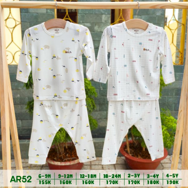 Bộ áo dài tay nút cài vai vải sợi tre họa tiết - ARICH