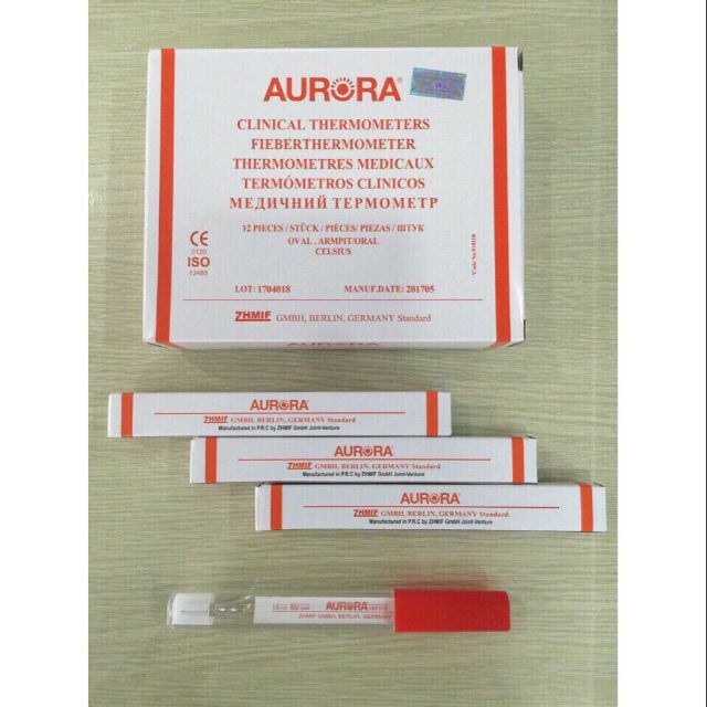 Nhiệt kế thủy ngân Aurora/Lilika/Sika/...(giao hàng ngẫu nhiên)