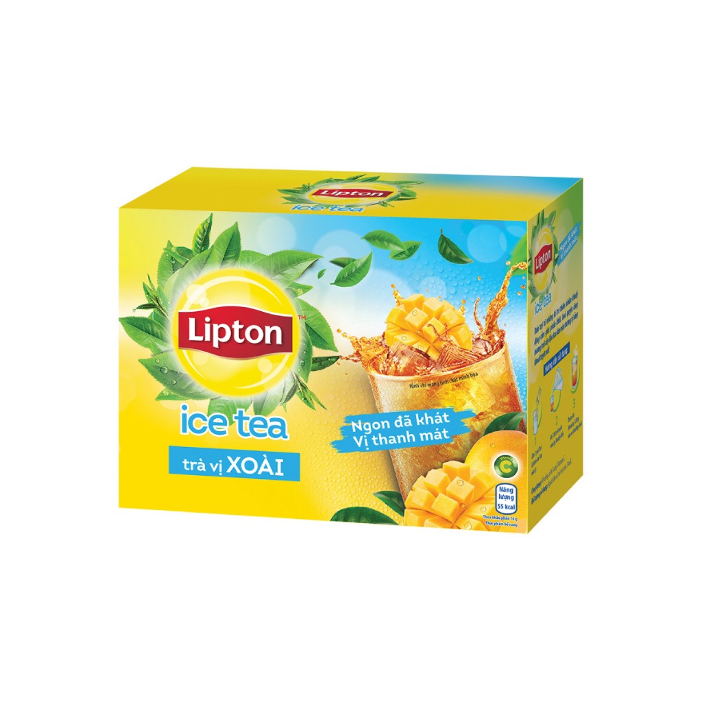 Trà Lipton hòa tan vị chanh-đào-xoài hộp 16 gói