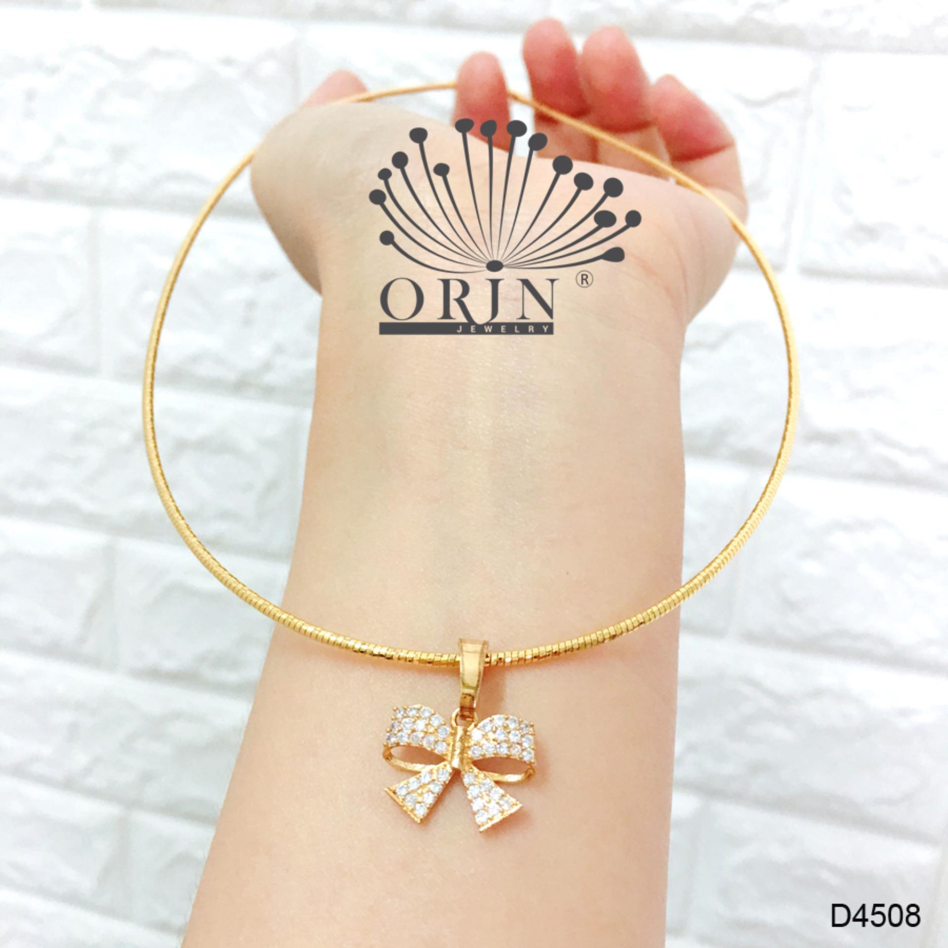 Kiềng dẻo kiềng cổ nữ dạng nhuyễn mặt nơ tiny đính đá thiết kế cao cấp Orin D4508 - Long Tien