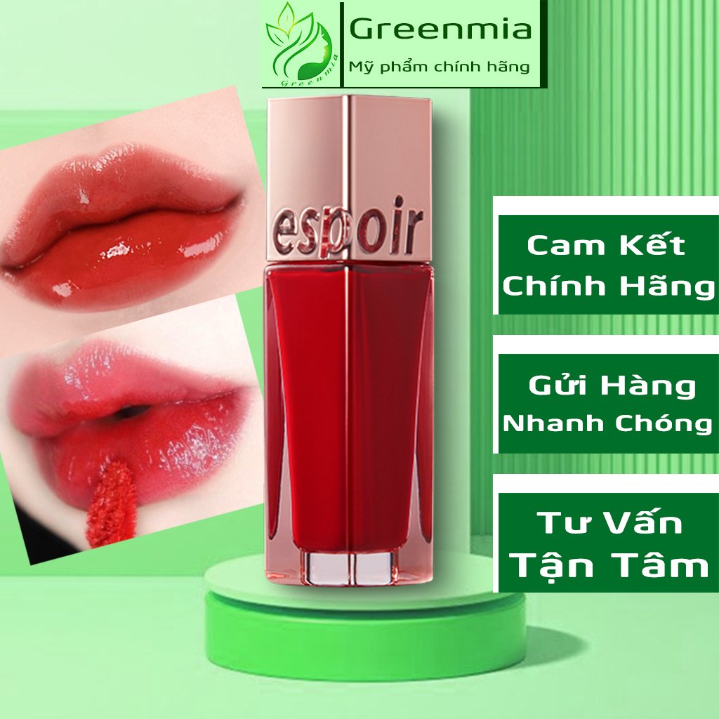 Son ESPOIR LIKE IT Couture Lip Tint Shine - Màu Đỏ Vang Pha Chút Cam Bóng Mềm Môi Căng Mọng Lâu Trôi
