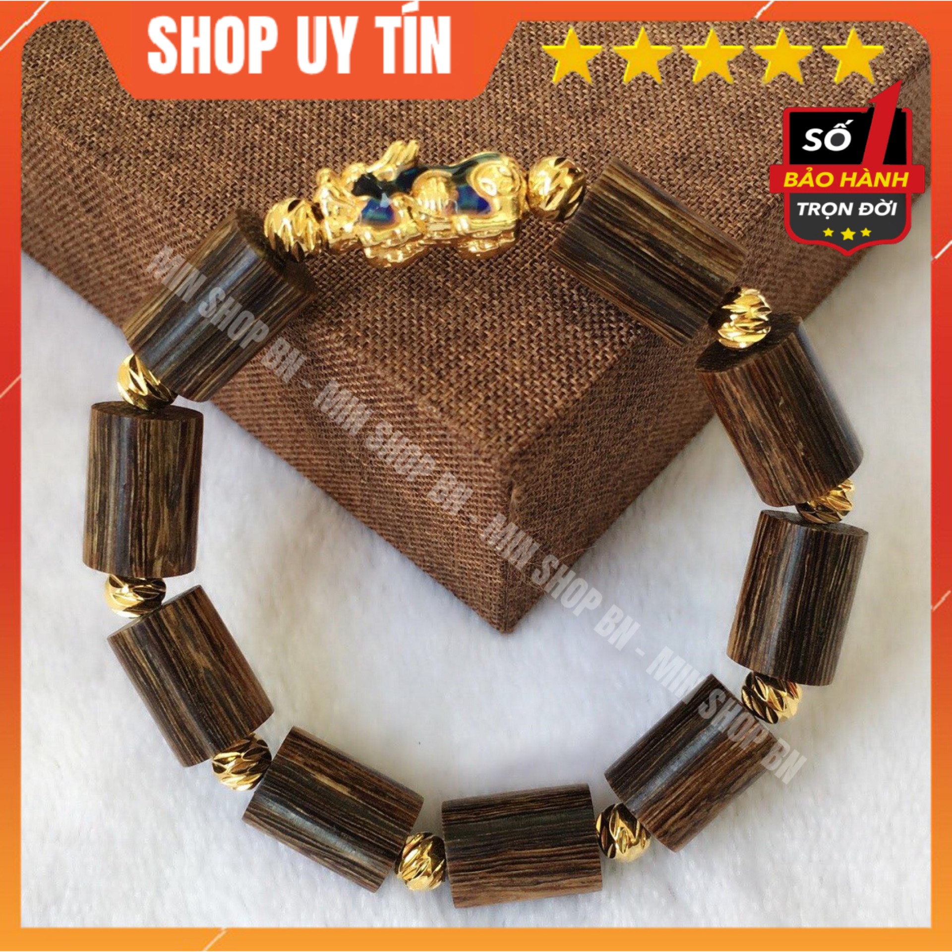 Vòng tay trầm hương sánh chìm Mix tỳ hưu Đổi Màu - Đổi Tài Vận - May Mắn