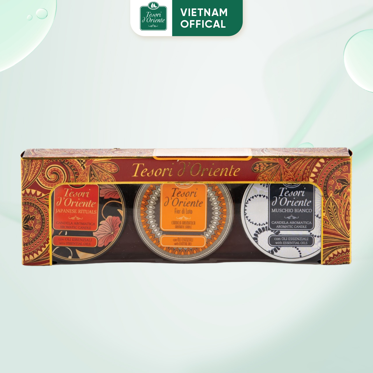 Set ba nến thơm mini Tesori d'Oriente 109gr