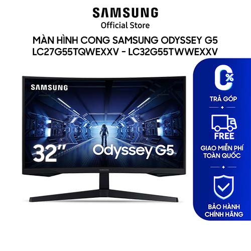 Màn hình Gaming Samsung Odyssey 32 inch Cong LC32G55TQBEXXV QHD 144Hz 1ms HDR