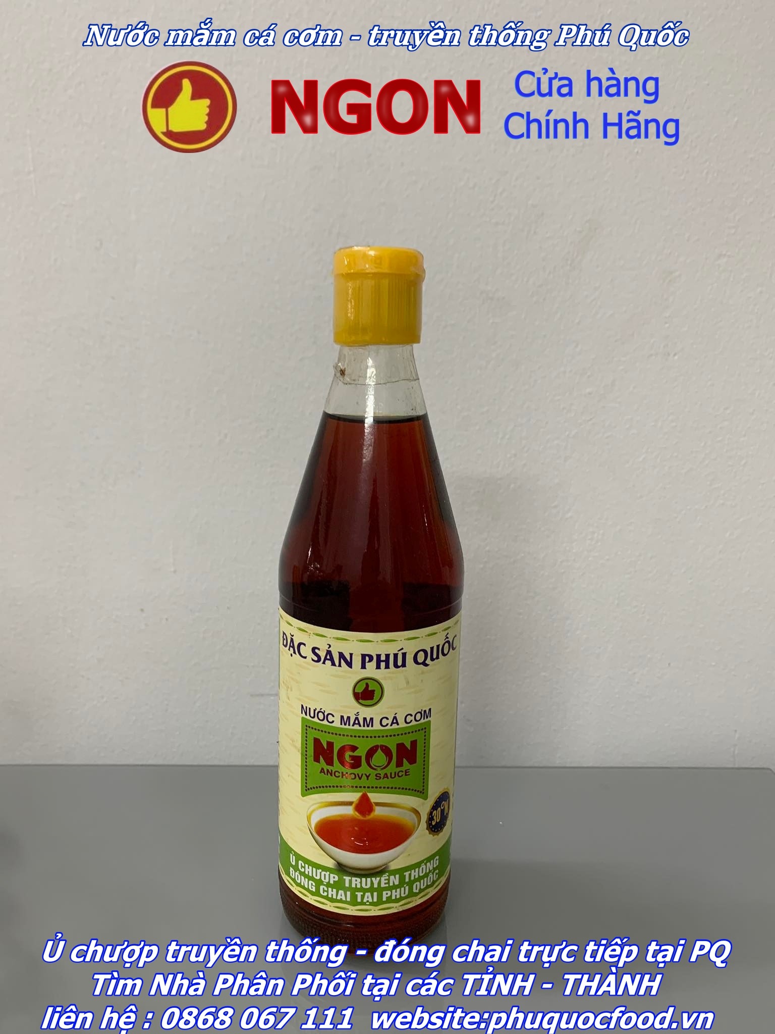 Nước mắm cá cơm phú quốc ngon 30 độ đạm/520ml