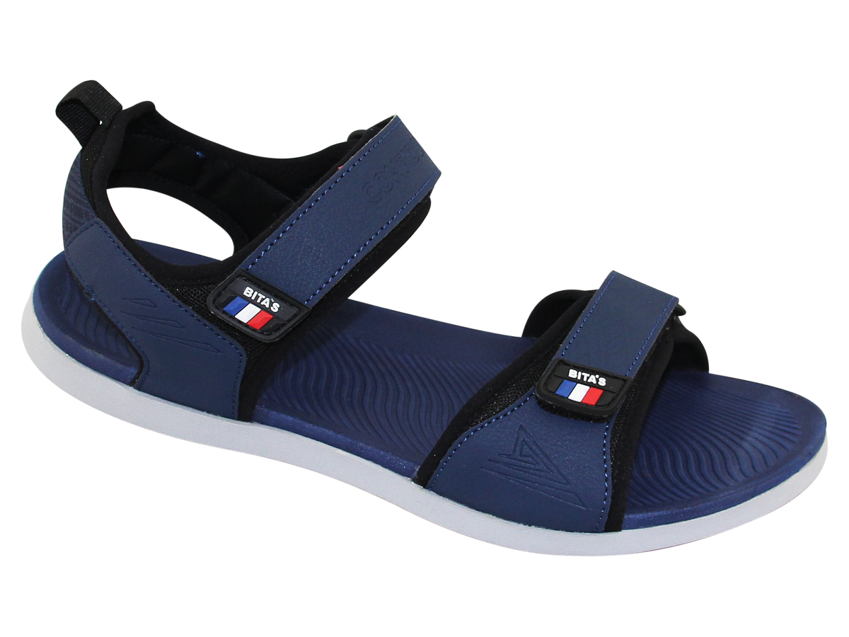 SANDAL ĐẾ BẰNG NAM Bita s SPS.143 Đen + Navy + Xám trẻ trung dễ phối