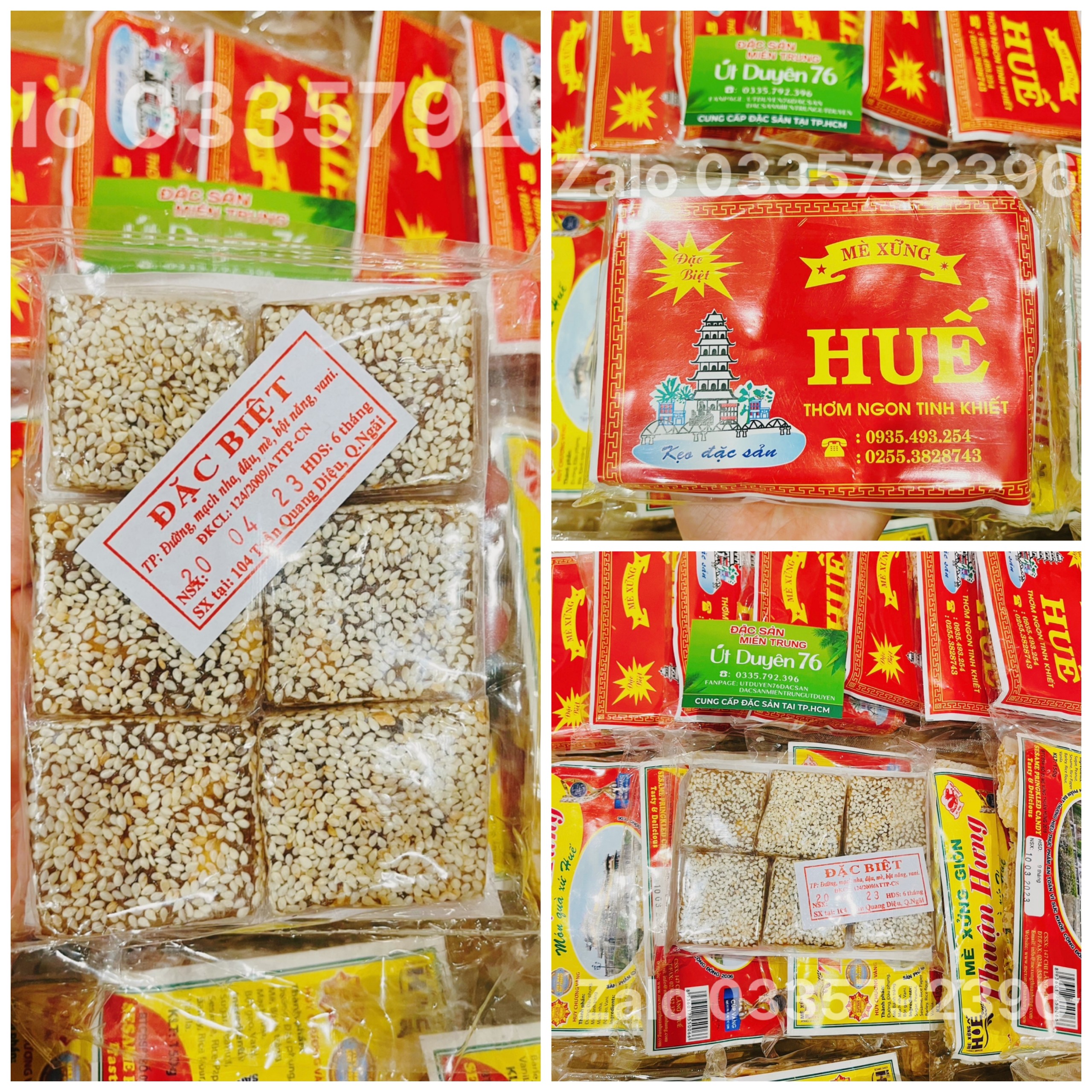Kẹo Mè Xững dẻo Huế gói 300gr - Mè xững dẻo hương vị mè đậu phụng date mới - Đặc sản miền trung Út Duyên
