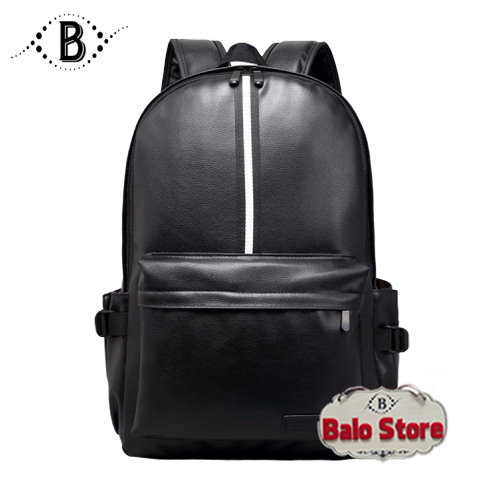 Ba lô nam đi học balo laptop da PU cao cấp phong cách thời trang Hàn Quốc DB108 (Đen) - Thương hiệu BALO STORE