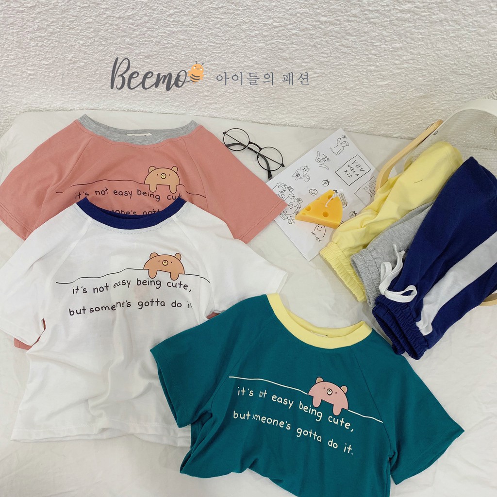 Bộ Thun Cộc Tay BEEMO TBKS03 Phom Unisex Cho Bé 1-6 Tuổi