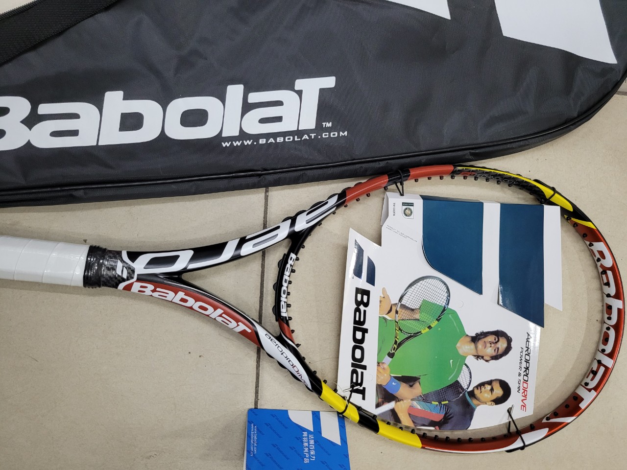 Vợt tennis Babolat 270g- Màu đỏ - tặng căng cước quấn cán và bao vợt - ảnh thật sản phẩm