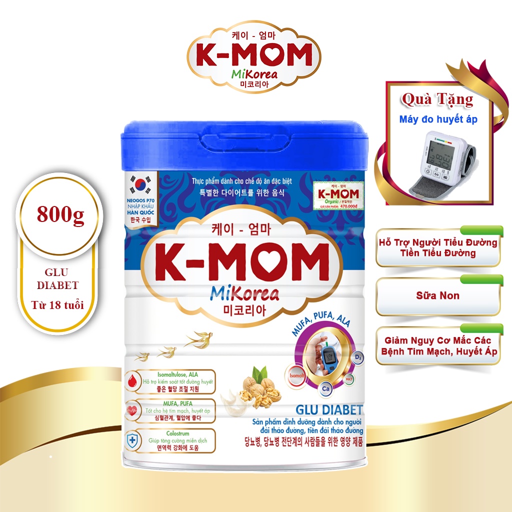Sữa non hỗ trợ tiểu đường, ổn định đường huyết, hỗ trợ tim mạch gludiabet 800g giúp ăn ngon, ngủ ngon