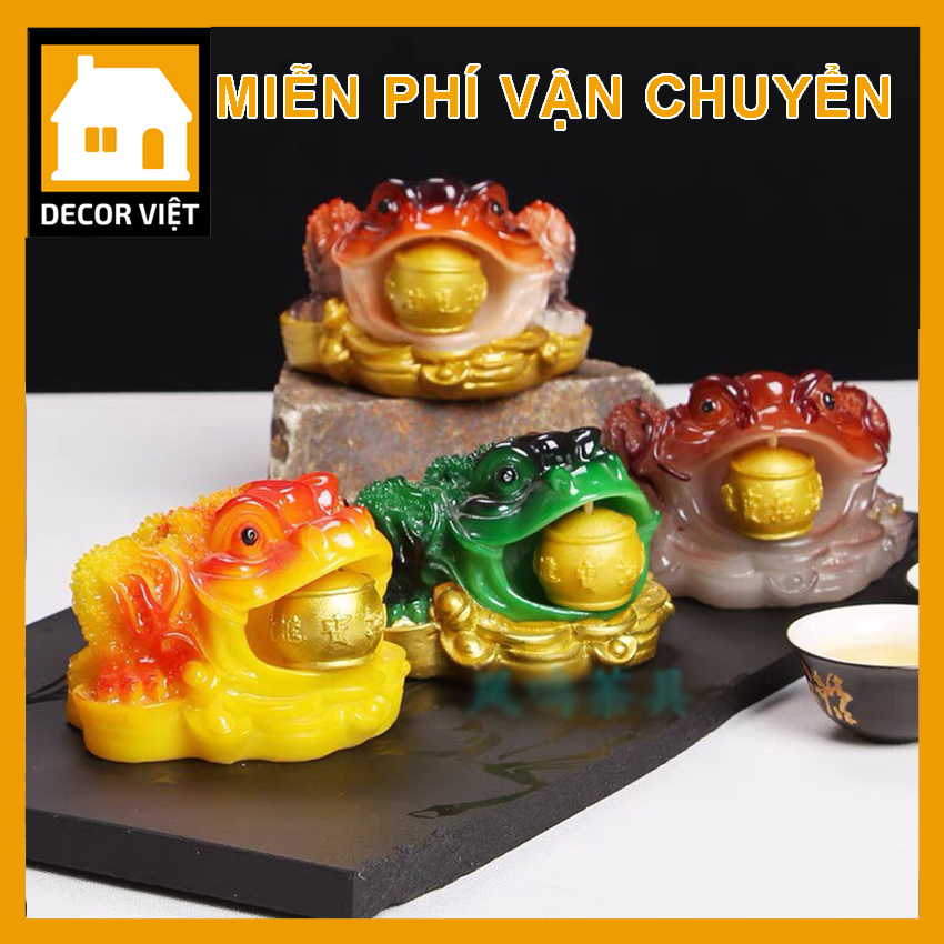 Cóc ngậm tiền tài lộc thiềm thừ đồ chơi bàn trà phụ kiện bàn trà trà đạo Decor Việt