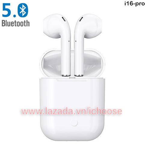 Tai nghe i16 pro cảm biến vân tay tai nghe không dây bluetooth 5.0 sạc không dây - Thiết kế nhỏ gọn chất lượng âm thanh cải tiến