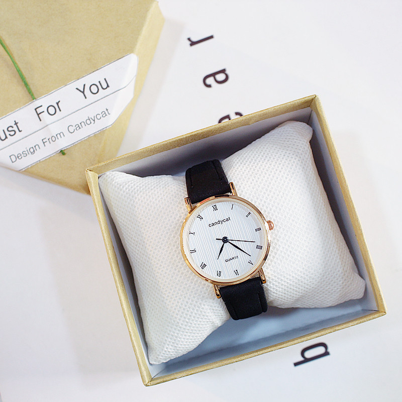 [HCM]Đồng hồ nữ dây da đen DH540 shop Ny Trần chuyên đồng hồ nam nữ đẹp