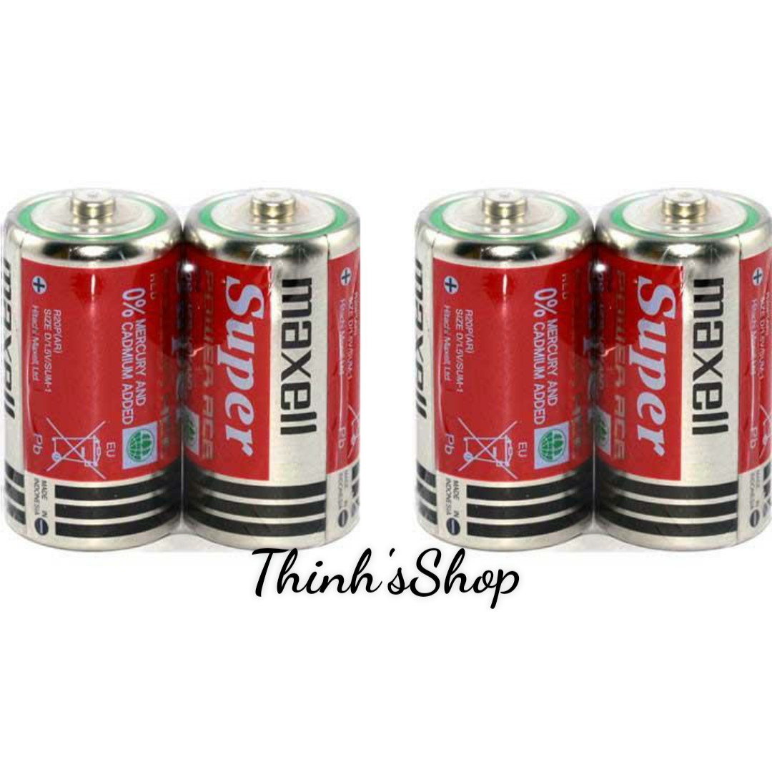 Combo 4 viên pin đại đỏ maxell size d 1.5v r20p