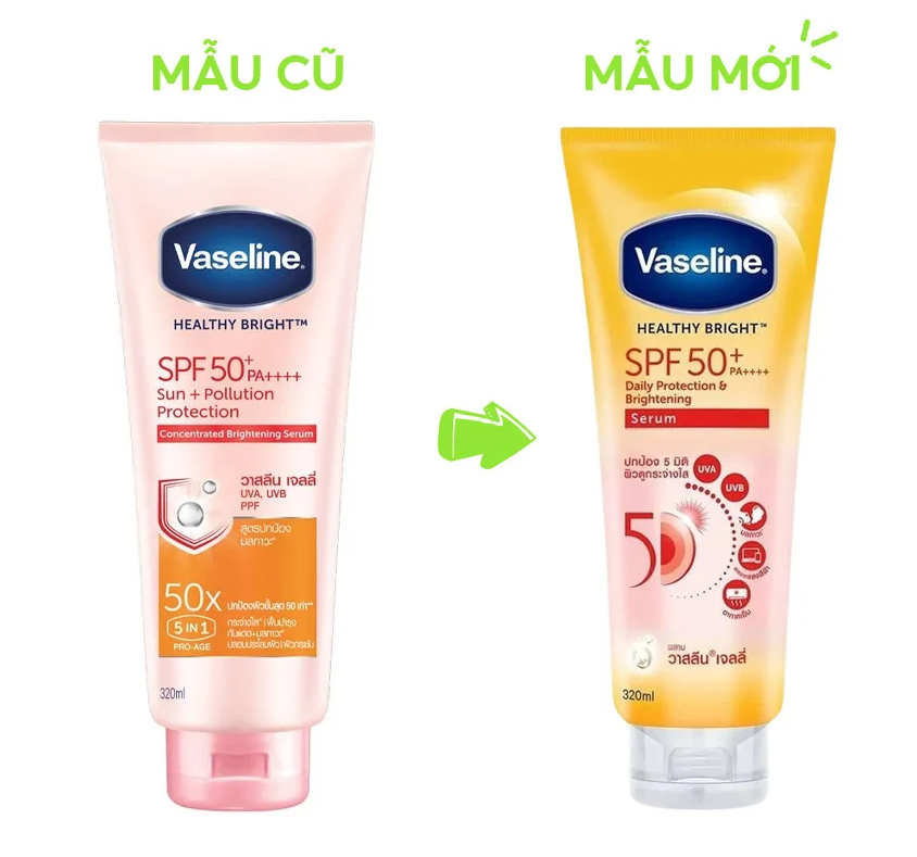[Mẫu Mới 2022] Sữa Dưỡng Thể Trắng Da Vaseline 50X SPF 50 PA++++ Thái Lan, Dưỡng Trắng Gấp 30 Lần, Dưỡng Ẩm,Chống Nắng 300ml