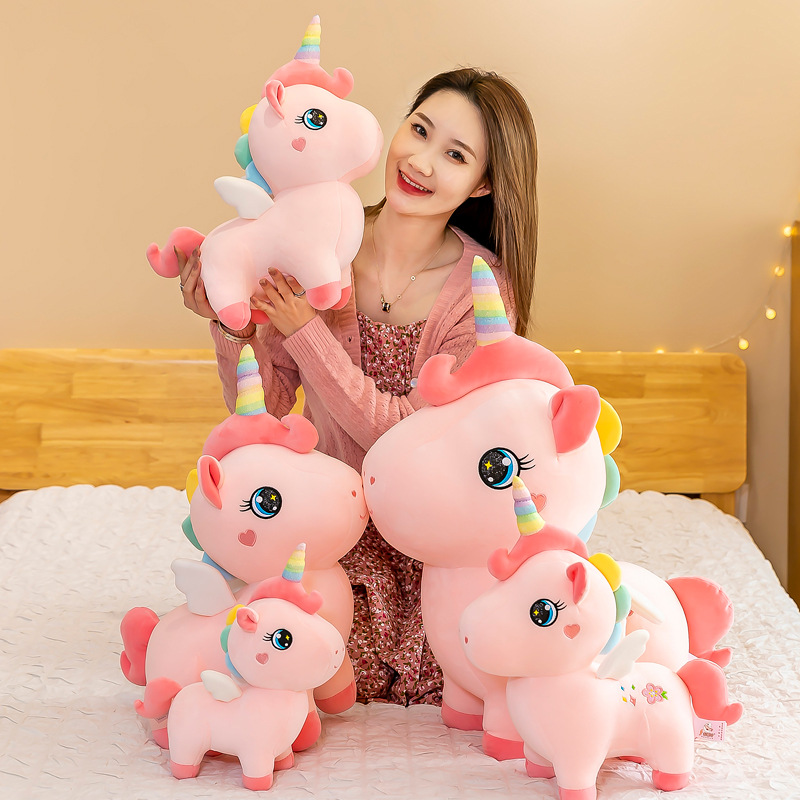 Gấu bông kì lân Unicorn thêu hoa- Quà tặng cho bé kích thước 40-52-70cm Gấu bông Ami