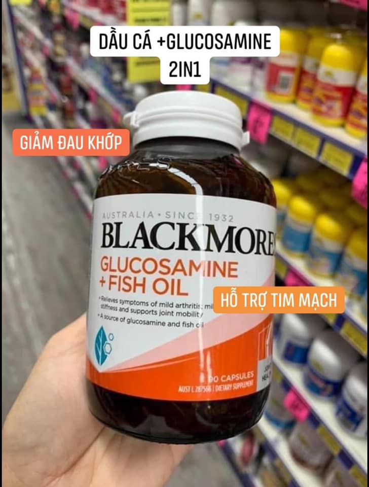 0(Đủ bill) Lọ Bổ xương khớp Blackmores Glucosamine + fish oil 90 viên
