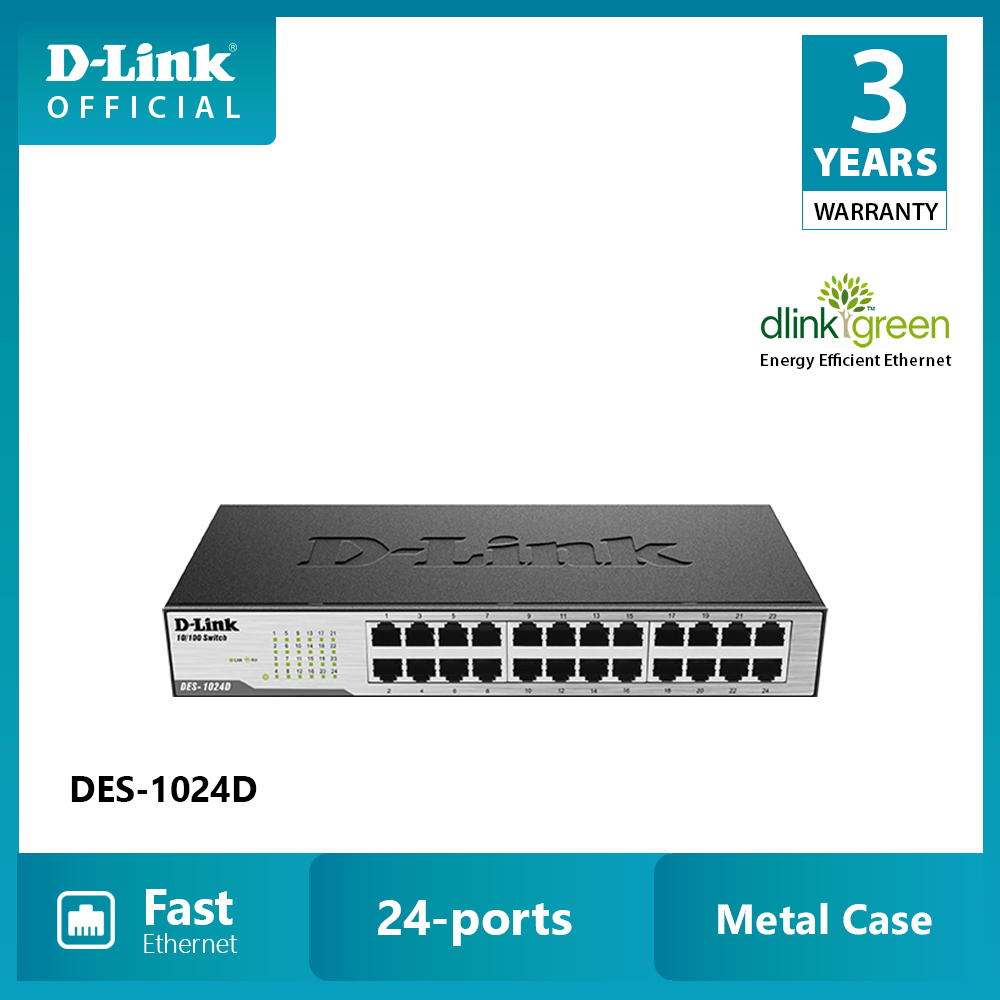 D-link des-1024d bộ chia cổng mạng 24 cổng 10/100