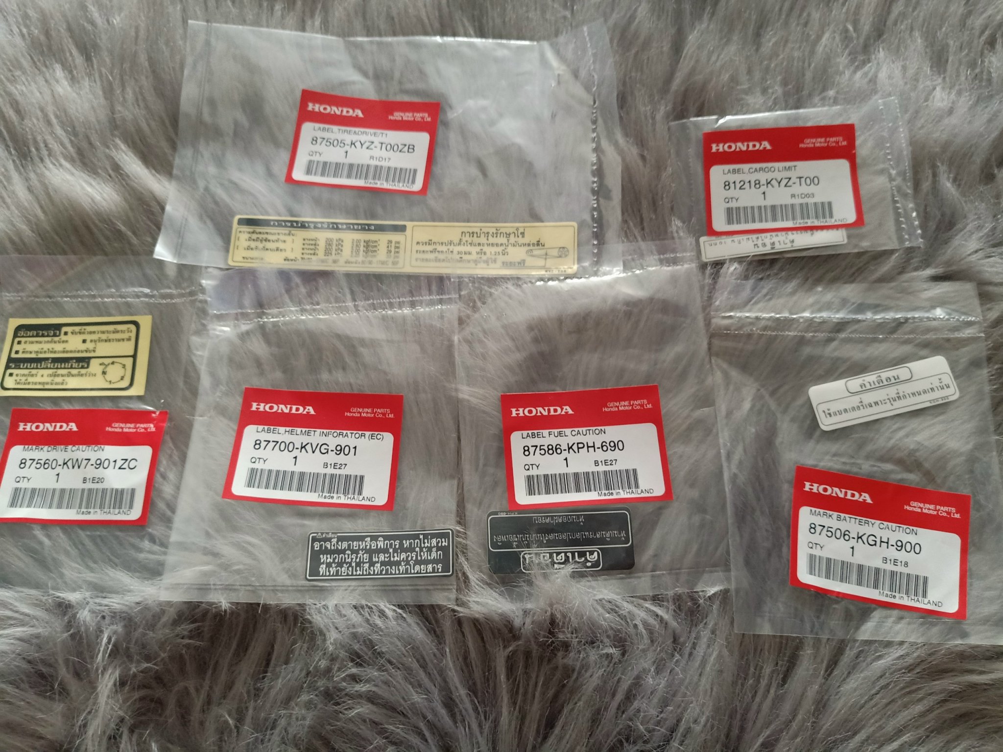 Tem Thông số 6 con cho WAVE 125I fuled fu map chính hãng thái lan