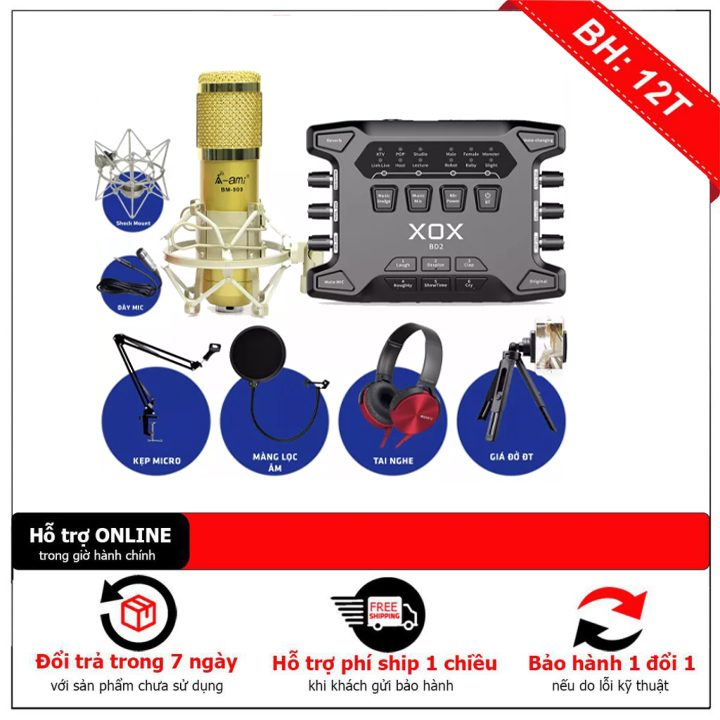Combo sound card xox bd2 và micro thu âm bm900 live stream karaoke oneline, hiệu chỉnh độ nhạy, âm lượng cho micro dễ dàng - nhiều hiệu ứng vui nhộn livestream, karaoke online chuyên nghiệp .
