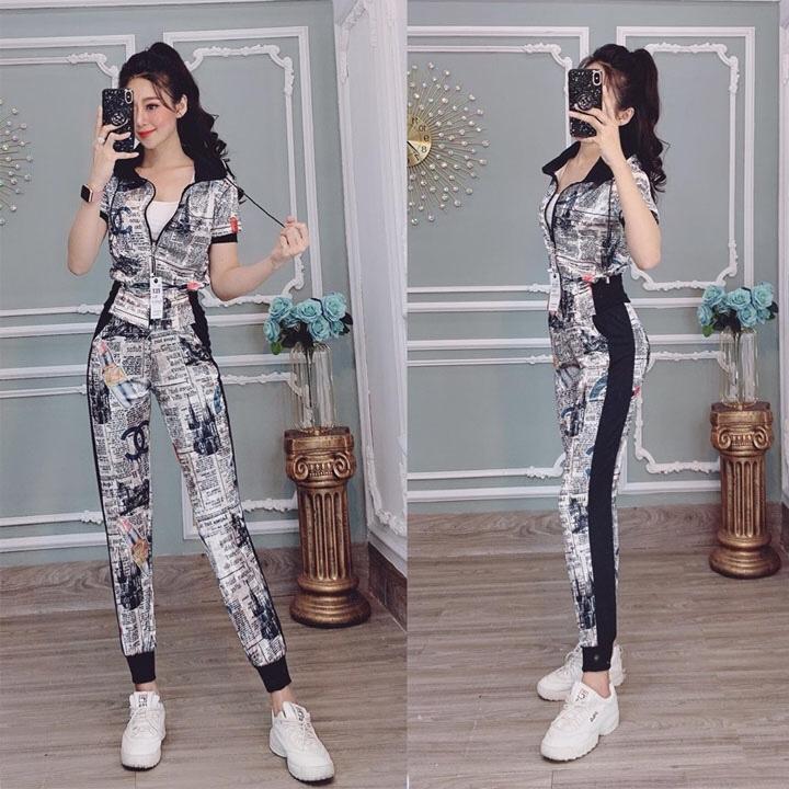Sét đồ bộ thể thao nữ nhung lụa cao cấp mssd10