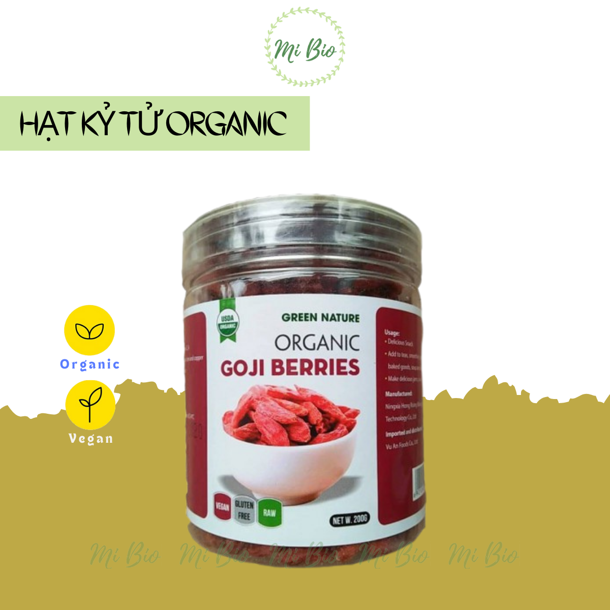 Kỷ tử hữu cơ Goji Berry Organic 200gr - Green Nature