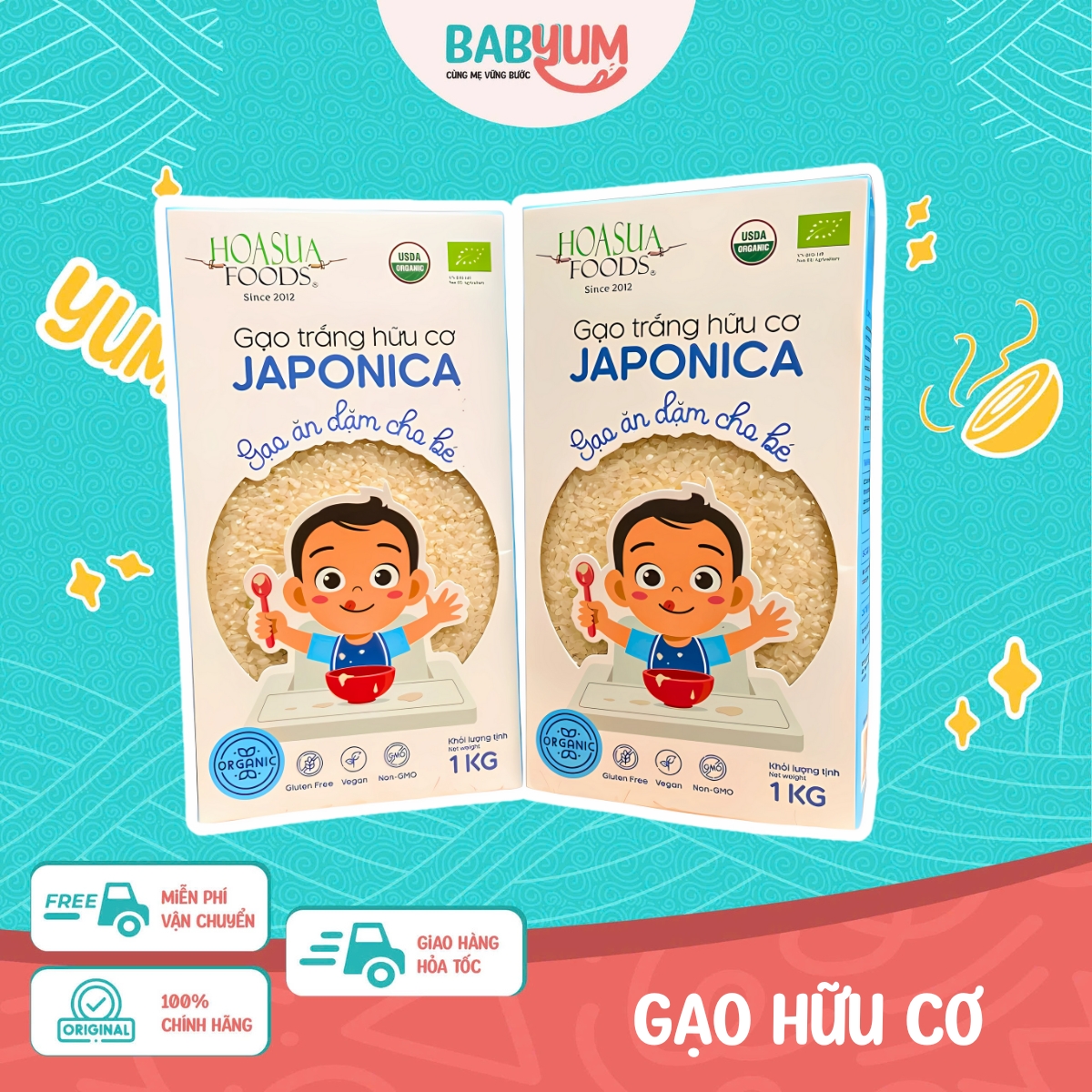 Gạo Trắng Hữu Cơ Cho Bé Japonica – Thơm Ngon, Mềm Dẻo, Đạt Chứng Nhận Hữu Cơ