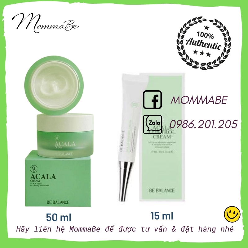 Kem dưỡng da dành cho da dầu mụn, hỗn hợp & nhạy cảm acala cream - be'balance chính hãng