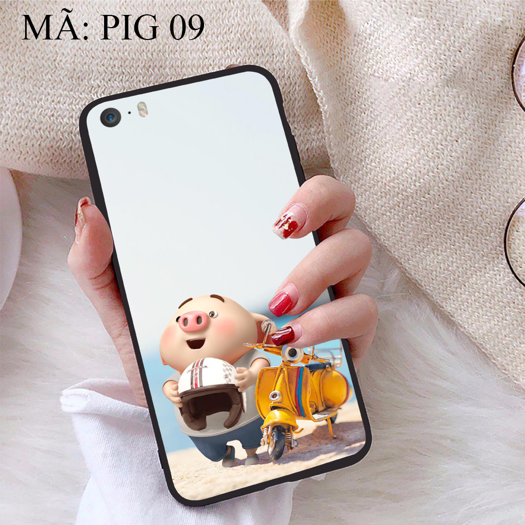 Ốp lưng iphone 5 viền dẻo tpu bst pig cute