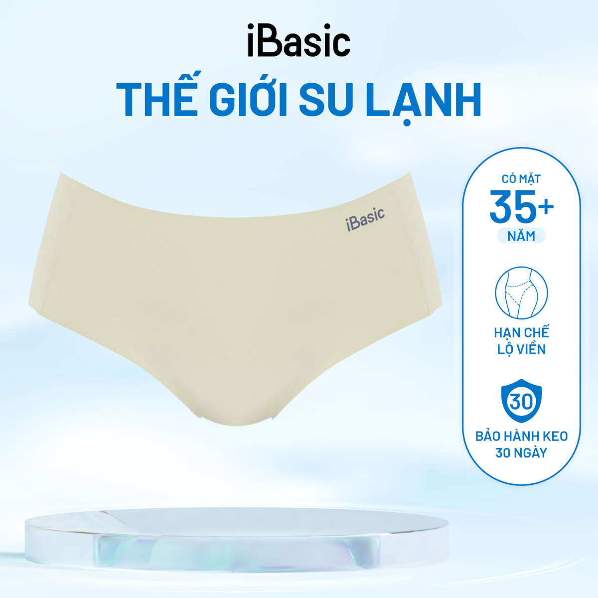  Quần lót nữ su không đường may iBasic lưng cao không lộ viền free cut phom hipster V029 