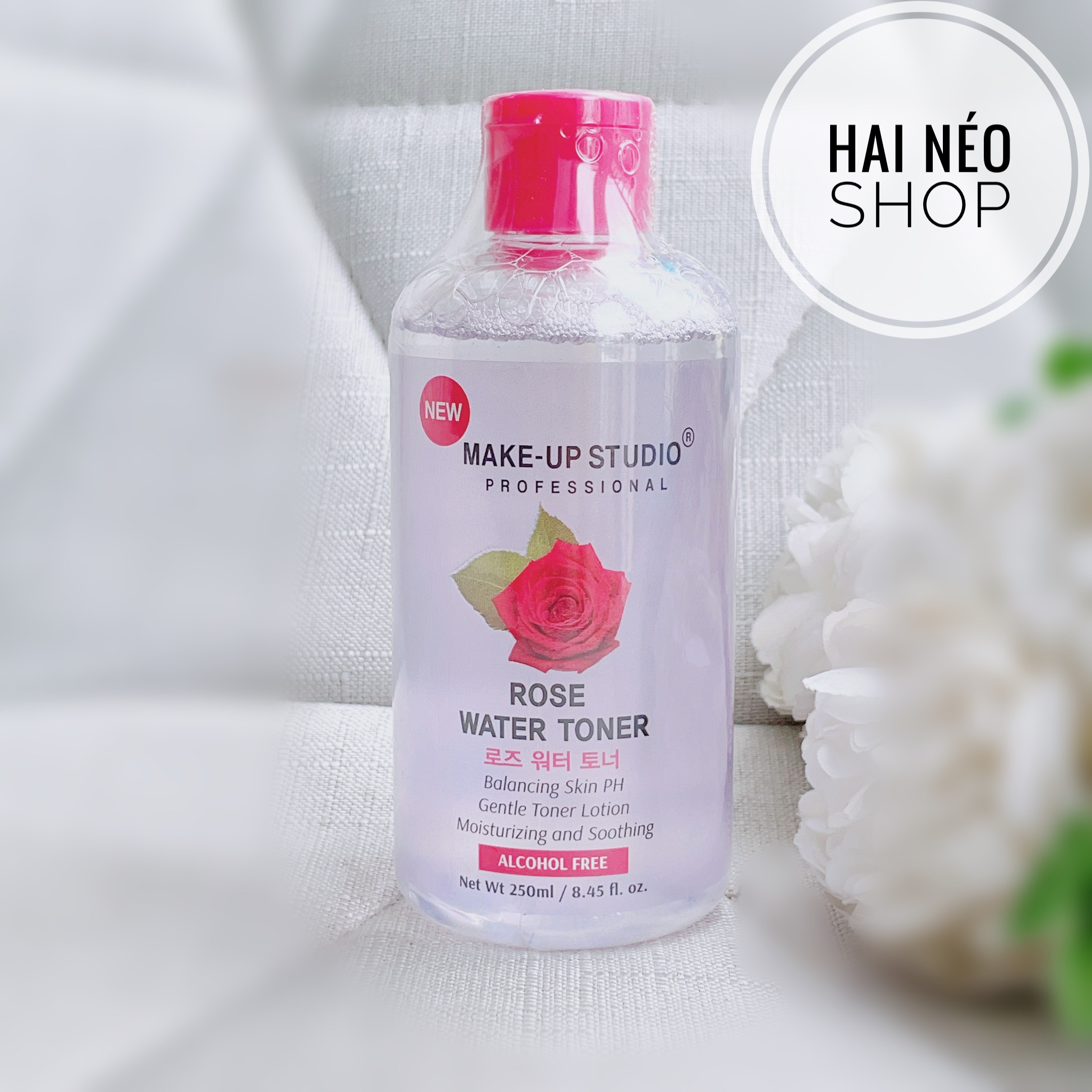 [DATE 03/05/2024] Nước hoa hồng chiết xuất hoa hồng làm sạch, sáng da Make-Up Studio Professional Rose Water Toner 250ml (Hàn)