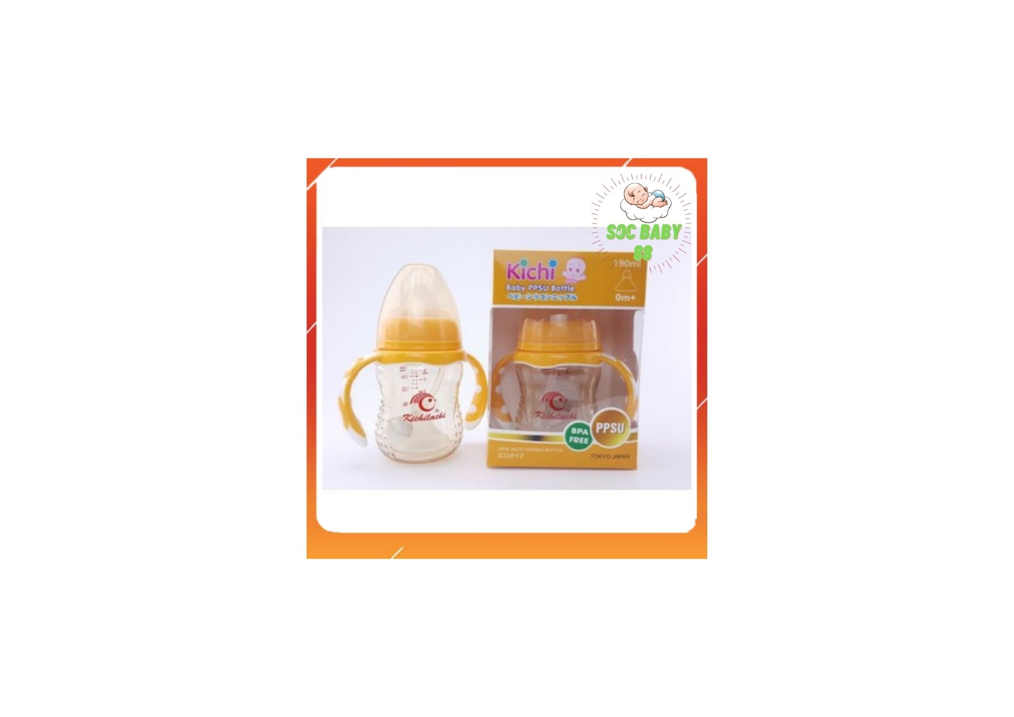 Bình sữa ppsu kichi cổ rộng đủ dung tích cho bé yêu, bình sữa kichi nhà soc baby one