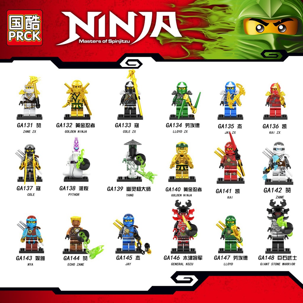 Minifigures Các Nhân Vật Trong Ninjago Thế Hệ Mới Trang Bị Siêu Ngầu - Golden Ninja Và Kai ZX