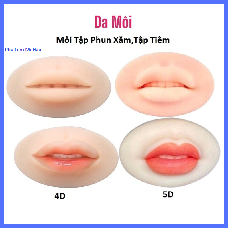 Môi tập xăm 5d silicon mềm, tập luyện phun xăm môi, môi tập tiêm tiller, da môi 4d silicon dai, học xăm môi máy pen_môi 5d_môi 4d học phun xăm