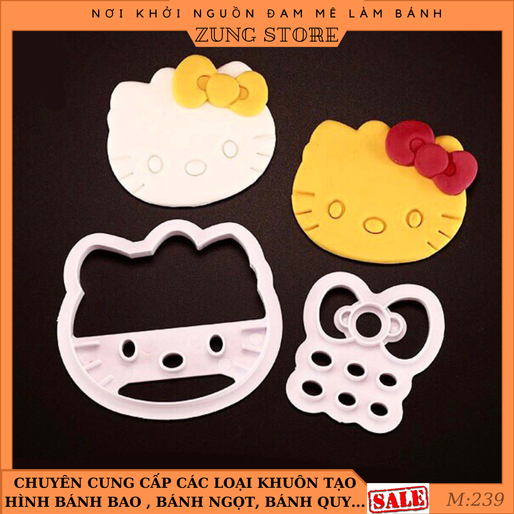 Khuôn bánh bao chay tạo hình mèo kitty, khuôn bánh mì, bánh quy, bánh ăn dặm cho bé zungstore-m239