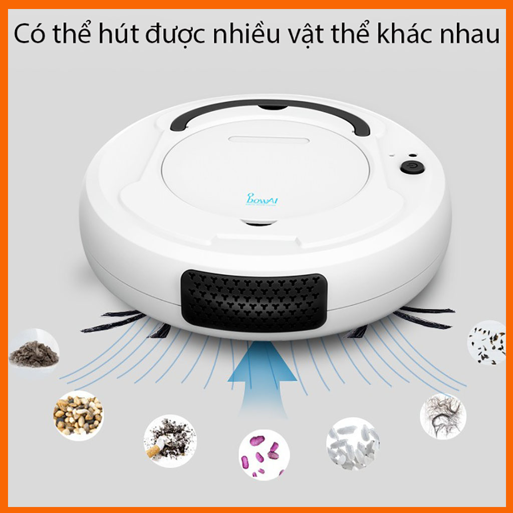 Robot hút bụi lau nhà bowai thông minh, robot hút bụi bowai - bảo hành 12 tháng