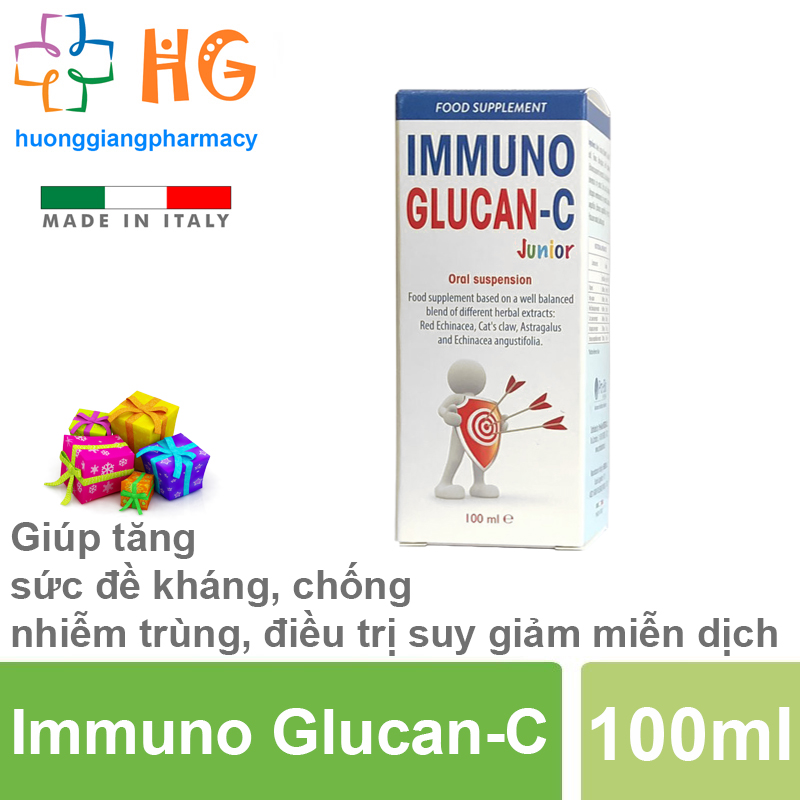 Immuno Glucan C Giúp tăng sức đề kháng Chống nhiễm trùng Suy giảm miễn dịch Chai 100ml