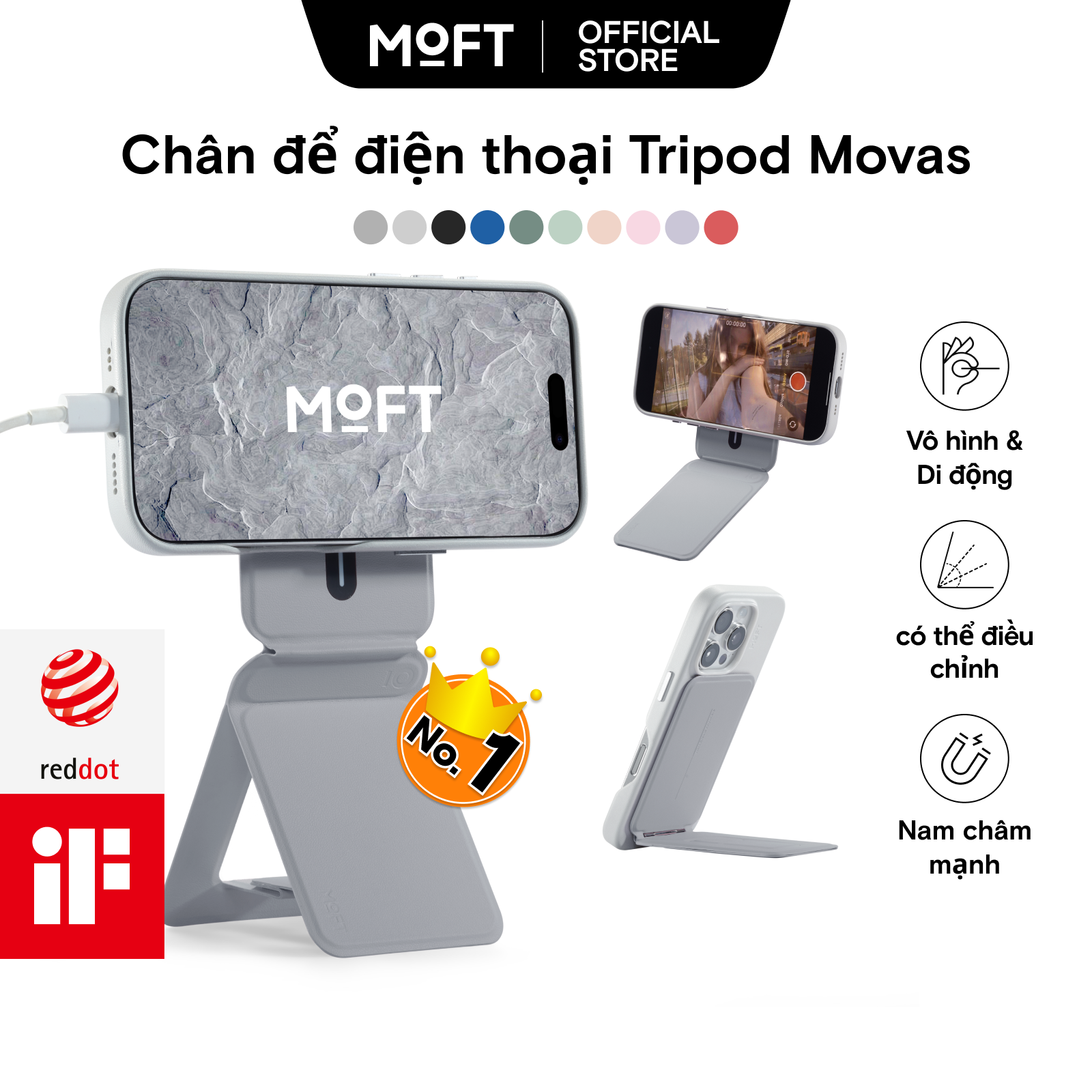 Moft Snap movas giá đỡ điện thoại ba chân vô hình™(Tương thích từ tính)