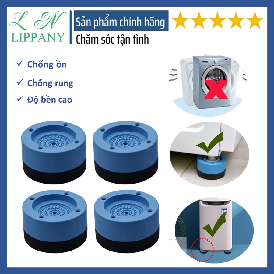 Set 4 Đế Chống Rung Máy Giặt Giảm Tiếng Ồn, Bộ 4 Miếng Đệm Cao Su Chống Rung Cho Máy Giặt