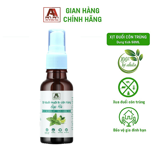 Tinh dầu xịt đuổi côn trùng và khử mùi An An hương Bạc Hà 50ml